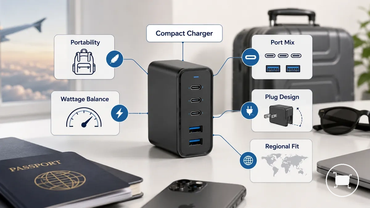 نظرة عامة على معايير اختيار شاحن USB-C متعدد المنافذ الجاهز للسفر