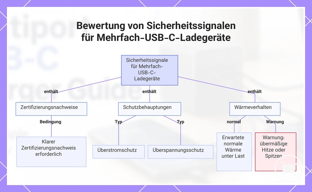 Bewertung von Sicherheitssignalen für Mehrfach-USB-C-Ladegeräte