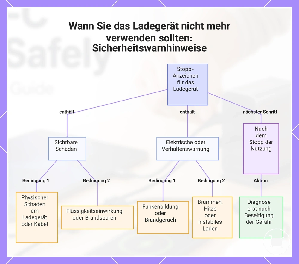 Wann Sie das Ladegerät nicht mehr verwenden sollten: Sicherheitswarnhinweise