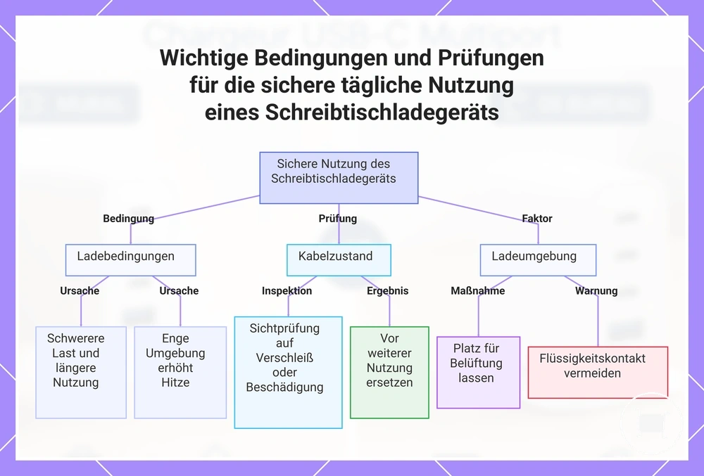 Wichtige Bedingungen und Prüfungen für die sichere tägliche Nutzung eines Schreibtischladegeräts
