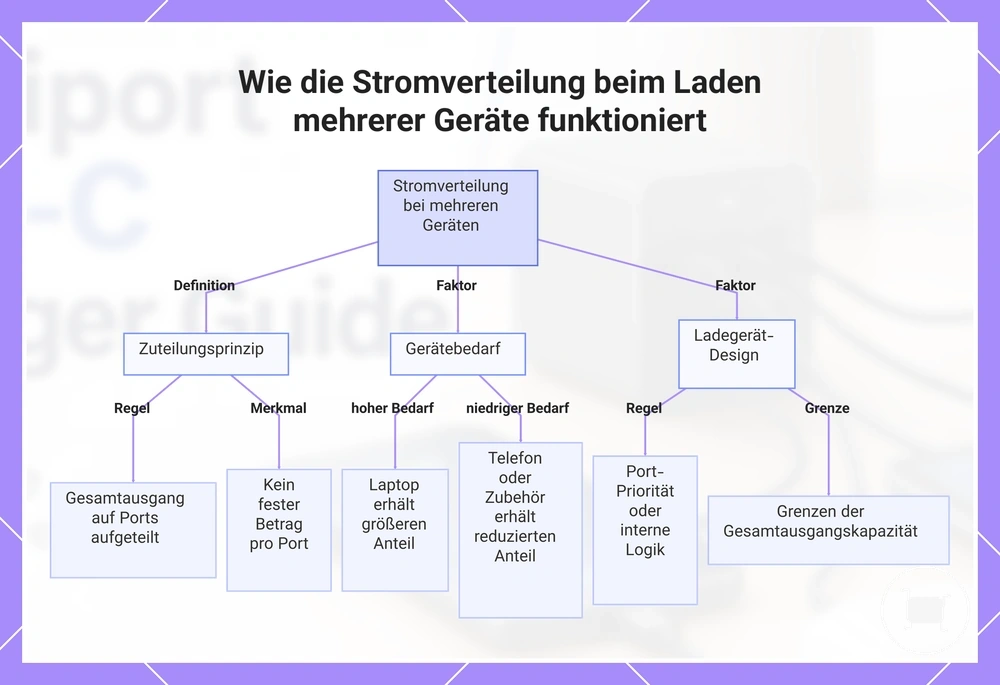 Wie die Stromverteilung beim Laden mehrerer Geräte funktioniert