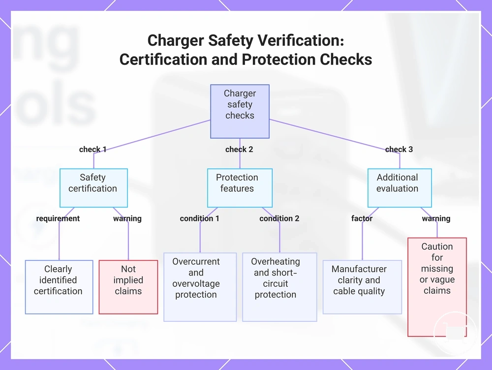 Charger Safety Verification: Certification and Protection Checks