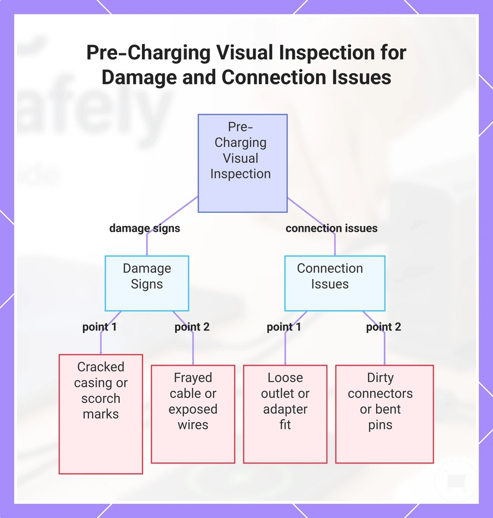 Pre-Charging Visual Inspection for Damage and Connection Issues