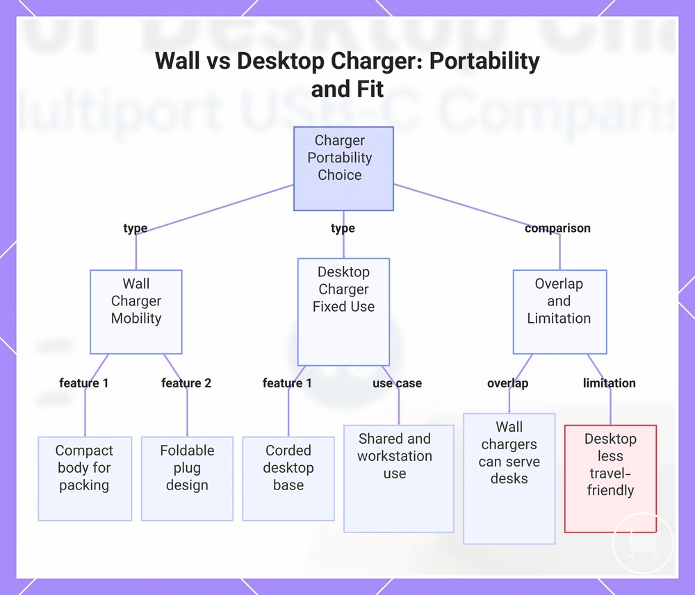 Wall vs Desktop Charger: Portability and Fit