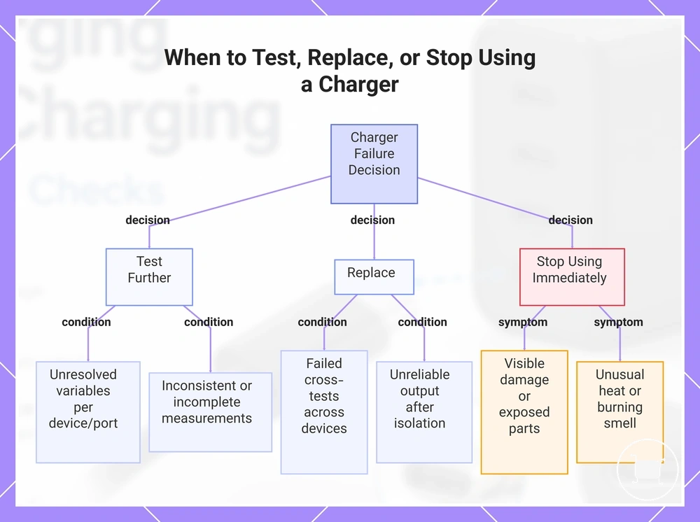 When to Test, Replace, or Stop Using a Charger