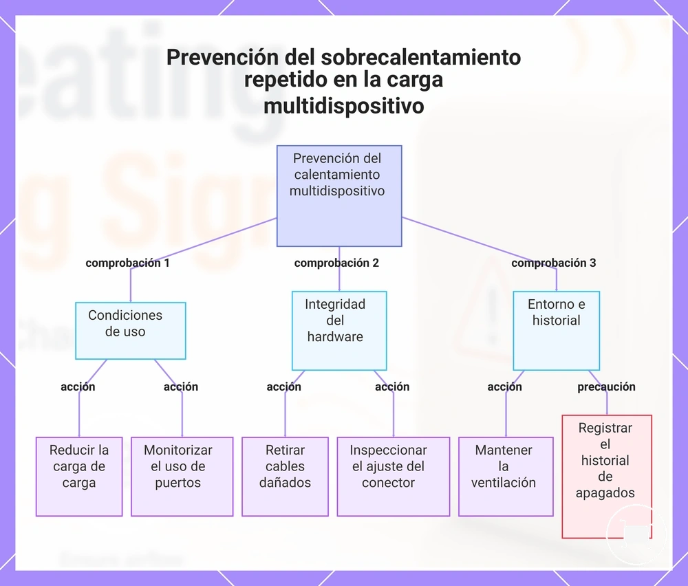 Prevención del sobrecalentamiento repetido en la carga multidispositivo