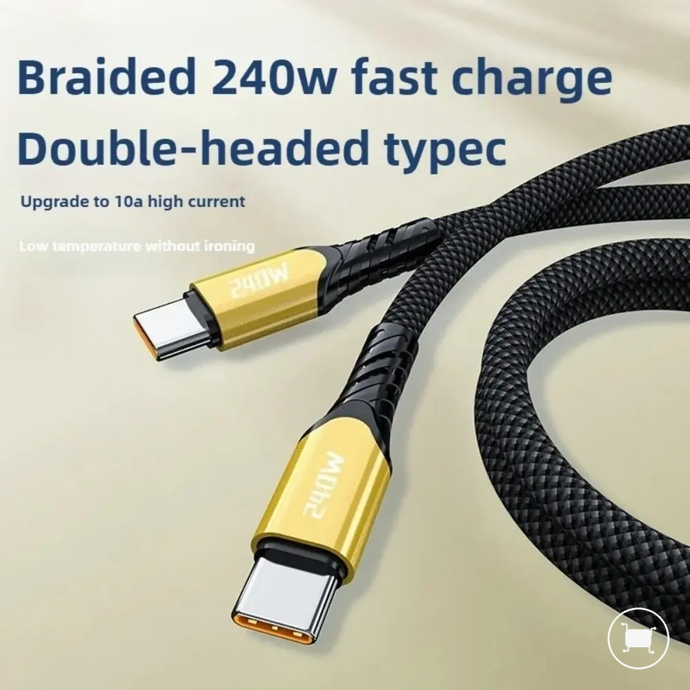 Câble de charge rapide USB-C vers Type-C 240W pour téléphones mobiles.