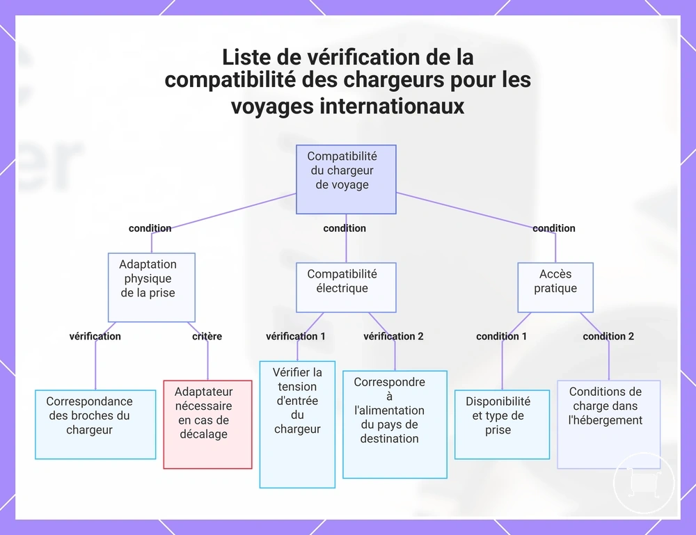 Liste de vérification de la compatibilité des chargeurs pour les voyages internationaux