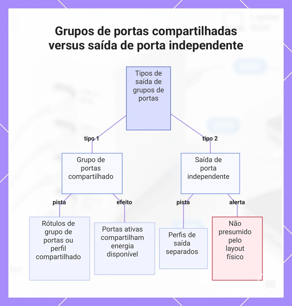 Grupos de portas compartilhadas versus saída de porta independente