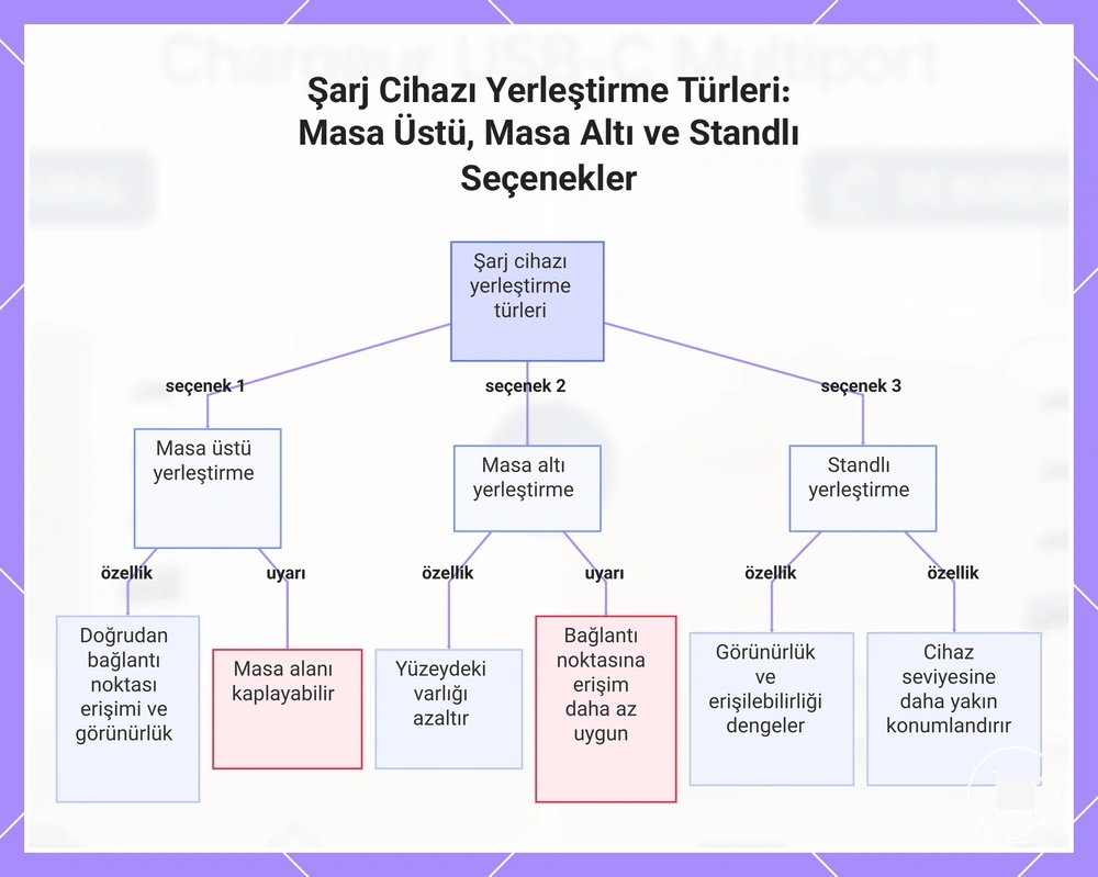 Şarj Cihazı Yerleştirme Türleri: Masa Üstü, Masa Altı ve Standlı Seçenekler