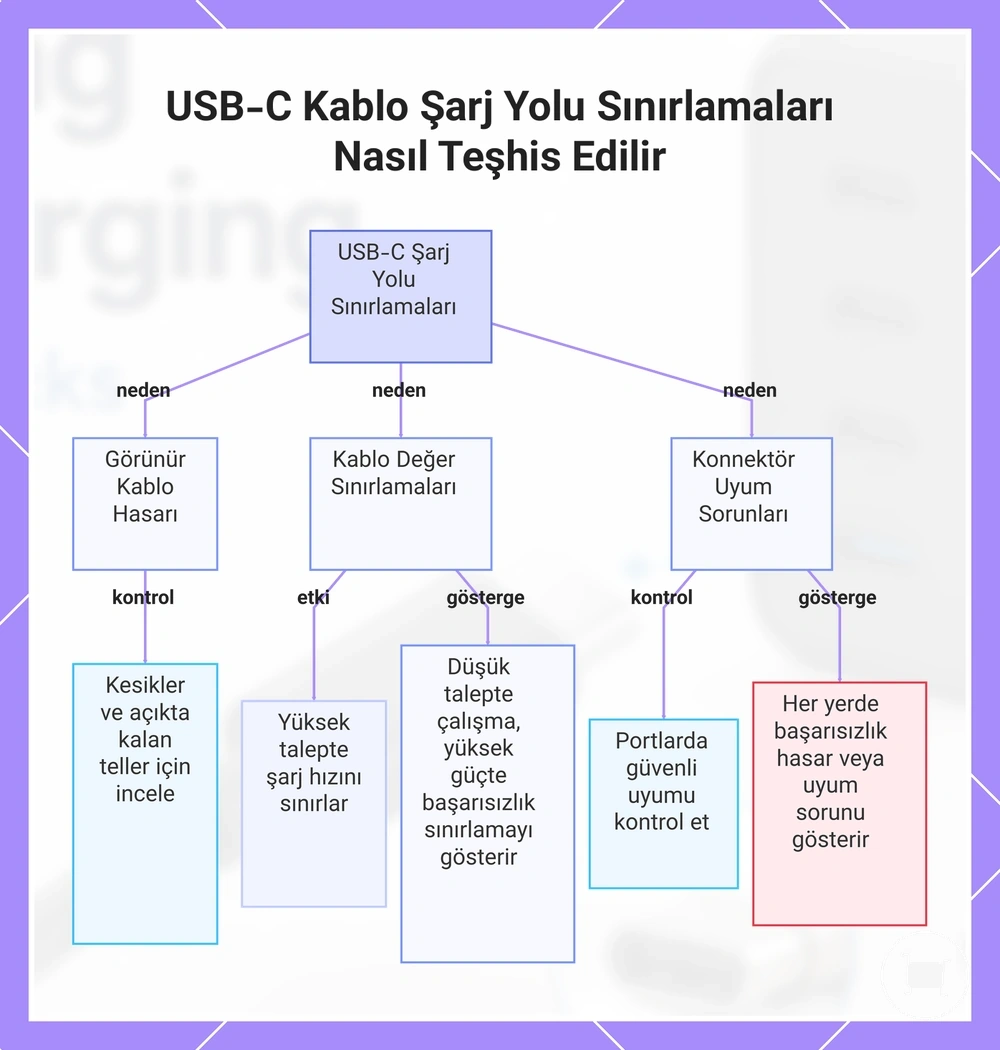 USB-C Kablo Şarj Yolu Sınırlamaları Nasıl Teşhis Edilir